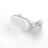 BR-220SC&sol;WH Fitzroy of London Stainless Steel Back Rest Rail with Concealed Fixings &lpar;220mm Projection&rpar;  White Pad with White Rail