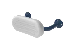 BR-270&sol;DB Fitzroy of London Mild Steel Back Rest Rail with Exposed Fixings &lpar;270mm Projection&rpar;  White Pad with Dark Blue Rail &lpar;RAL 5011&rpar;