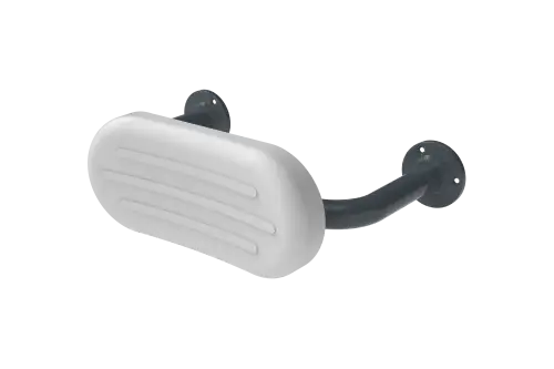 Click Here To Enlarge This Photo Of BR-270&sol;DG Fitzroy of London Mild Steel Back Rest Rail with Exposed Fixings &lpar;270mm Projection&rpar;  White Pad with Dark Grey Rail &lpar;RAL 7016&rpar;