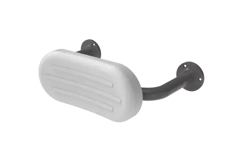 Click Here To Enlarge This Photo Of BR-270&sol;GY Fitzroy of London Mild Steel Back Rest Rail with Exposed Fixings &lpar;270mm Projection&rpar;  White Pad with Grey Rail &lpar;RAL 7005&rpar;