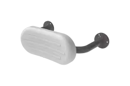 BR-270&sol;GY Fitzroy of London Mild Steel Back Rest Rail with Exposed Fixings &lpar;270mm Projection&rpar;  White Pad with Grey Rail &lpar;RAL 7005&rpar;