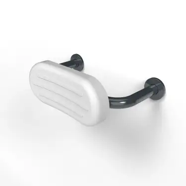 Click Here To Enlarge This Photo Of BR-270SC&sol;DG Fitzroy of London Stainless Steel Back Rest Rail with Concealed Fixings &lpar;270mm Projection&rpar;  White Pad with Dark Grey Rail &lpar;RAL 7016&rpar;