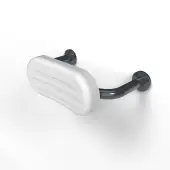 BR-270SC&sol;DG Fitzroy of London Stainless Steel Back Rest Rail with Concealed Fixings &lpar;270mm Projection&rpar;  White Pad with Dark Grey Rail &lpar;RAL 7016&rpar;