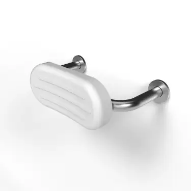 Click Here To Enlarge This Photo Of BR-270SC&sol;SS Fitzroy of London Stainless Steel Back Rest Rail with Concealed Fixings &lpar;270mm Projection&rpar;  White Pad with Satin Stainless Steel Rail
