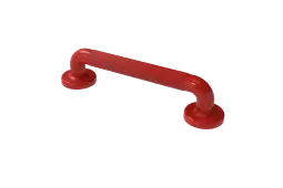PFGB-12&sol;RD Fitzroy of London 300mm x 36mm &lpar;dia&rpar; Plastic Fluted Grab Rail with Concealed Fixings - Red &lpar;RAL 3020&rpar;