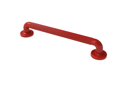 Click Here To Enlarge This Photo Of PFGB-18&sol;RD Fitzroy of London 450mm x 36mm &lpar;dia&rpar; Plastic Fluted Grab Rail with Concealed Fixings - Red &lpar;RAL 3020&rpar;