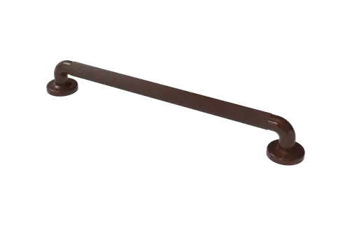 Click Here To Enlarge This Photo Of PFGB-24&sol;BR Fitzroy of London 600mm x 36mm &lpar;dia&rpar; Plastic Fluted Grab Rail with Concealed Fixings - Brown