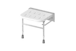 SB-070&sol;WH Fitzroy of London Premium Wall Mounted Shower Seat with Support Legs - White &lpar;No Pads&rpar;