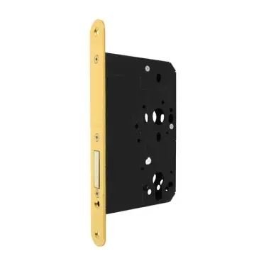 Click Here To Enlarge This Photo Of AR912-R-80-PB Hoppe Arrone DIN Mortice Deadlock Case Radius Forend &lpar;80mm Backset&rpar; - Polished Brass &lpar;50001760&rpar;