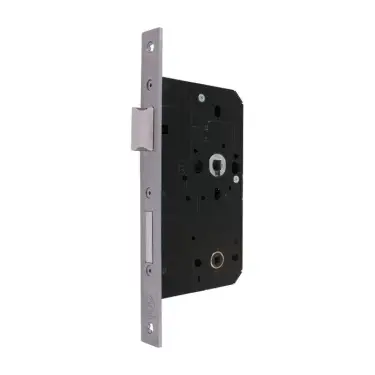 Click Here To Enlarge This Photo Of AR913-S-60-SSS Hoppe Arrone DIN Mortice Bathroom Lock Square Forend &lpar;60mm Backset&rpar; - Satin Stainless Steel &lpar;87107871&rpar;