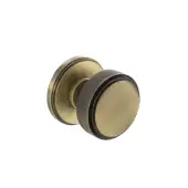 Atlantic - MH450KSMKABSOLID Millhouse Brass 'Harrison' &lpar;Solid Brass&rpar; Knurled Mortice Knob on Concealed Fix Rose - Antique Brass