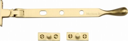 Click Here To Enlarge This Photo Of V992 8-SB Heritage Brass Casement Window Stay Ball Design 8" Satin Brass Finish