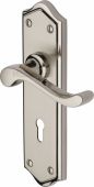 W4200-MC Heritage Brass Door Handle Lever Lock Buckingham Design Mercury Finish