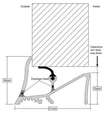 Click Here To Enlarge This Photo Of Stormguard Superseal Rubber Threshold Door Sill 914mm Aluminium &lpar;04CP0110914A&rpar;