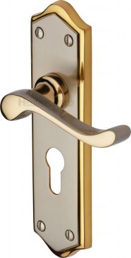 Click Here To Enlarge This Photo Of W4248-JP Heritage Brass Door Handle For Euro Profile Plate Buckingham Design Jupiter Finish