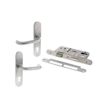 Click Here To Enlarge This Photo Of Atlantic - ALKDINRESCS60SSS DIN &lpar;Radius&rpar; 60mm Euro Profile Escape Sashlock with RTD Levers - Satin Stainless Steel