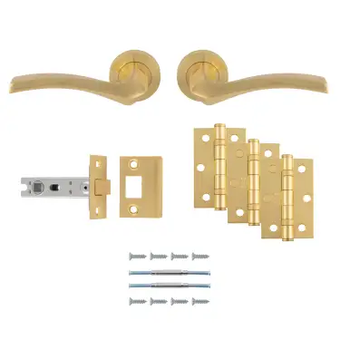 Click Here To Enlarge This Photo Of UDP008SB&sol;INTB - Carlisle Brass 'Sines' Ultimate Door Pack - Satin Brass
