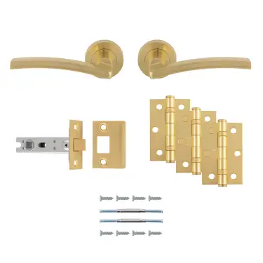 Click Here To Enlarge This Photo Of UDP009SB&sol;INTB - Carlisle Brass 'Tavira' Ultimate Door Pack - Satin Brass