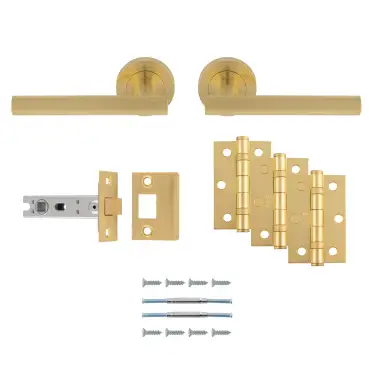 Click Here To Enlarge This Photo Of UDP011SB&sol;INTB - Carlisle Brass 'Faro' Ultimate Door Pack - Satin Brass