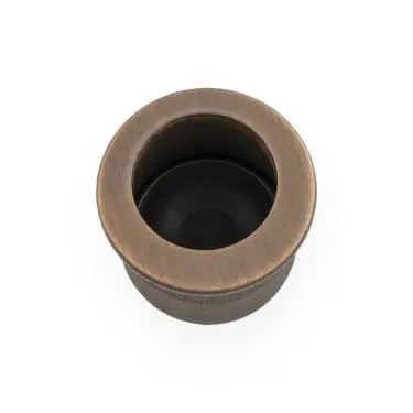 Click Here To Enlarge This Photo Of AW992AB - Alexander & Wilks Sliding Door Finger Edge Pull &lpar;Round&rpar;  - Antique Brass