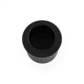 AW992BL - Alexander & Wilks Sliding Door Finger Edge Pull &lpar;Round&rpar;  - Black