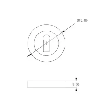 Click Here To Enlarge This Photo Of Eclipse 62961 Dark Bronze Standard Keyway Escutcheon on Round Rose &lpar;Freestyle Range&rpar;