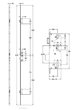 Click Here To Enlarge This Photo Of L23532 - WINKHAUS AV2 Auto Locking Latch & Deadbolt Multipoint Lock - 2 Hook - 45&sol;92 - LH - 20mm Square Faceplate &lpar;2352739&rpar;