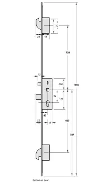 Click Here To Enlarge This Photo Of L35184 - ERA Latch & Deadbolt Split Spindle Multipoint Lock - 2 Large Hooks - 45&sol;92 - 20mm Radius Faceplate &lpar;5945-609-79ZA&rpar;