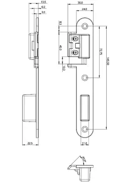 Click Here To Enlarge This Photo Of L33931 - ERA SureFire Centre Keep to suit Timber Doors - Left Hand &lpar;DKSFCKL0044&rpar;
