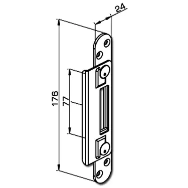 Click Here To Enlarge This Photo Of L33674 - WINKHAUS AV2 Hook Keep - to suit 68mm Doors &lpar;5002568&rpar;