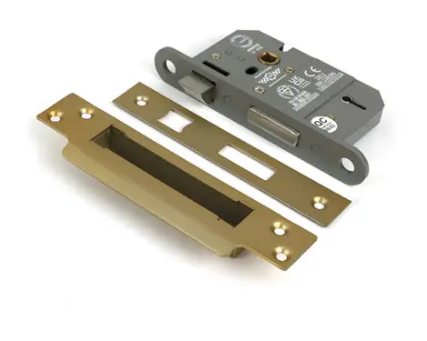 Click Here To Enlarge This Photo Of 51337 From the Anvil Satin Brass 2&period;5" 5 Lever British Standard Sashlock