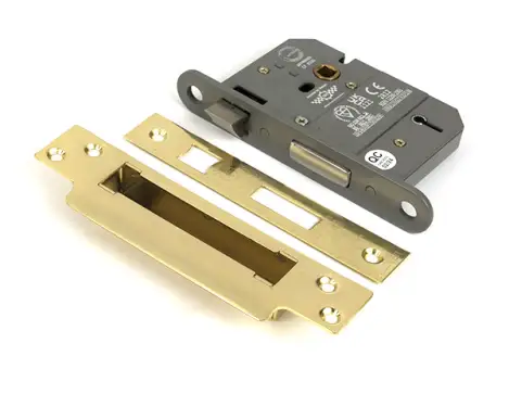 Click Here To Enlarge This Photo Of 51345 From the Anvil Polished Brass 3" 5 Lever British Standard Sashlock