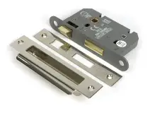 51783 From the Anvil Polished Nickel 2&period;5" Heavy Duty Bathroom Mortice Lock