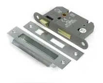 51785 From the Anvil Satin Chrome 2&period;5" Heavy Duty Bathroom Mortice Lock