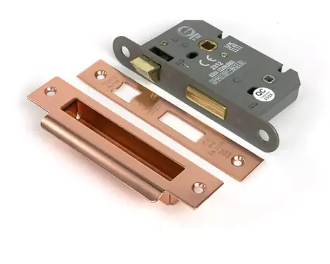 Click Here To Enlarge This Photo Of 51787 From the Anvil Polished Bronze 2&period;5" Heavy Duty Bathroom Mortice Lock