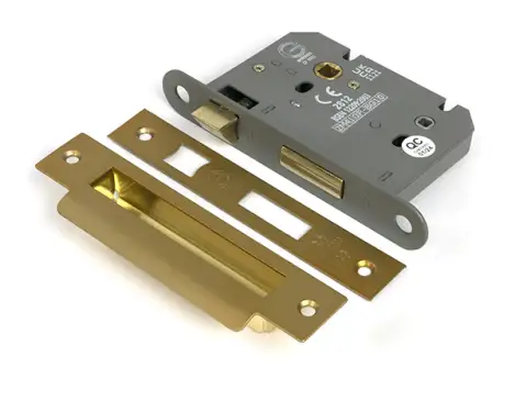 Click Here To Enlarge This Photo Of 51792 From the Anvil Satin Brass 3" Heavy Duty Bathroom Mortice Lock