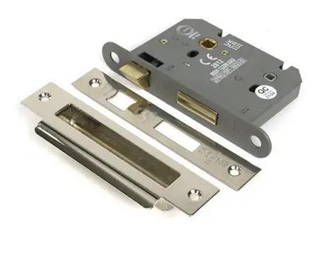 Click Here To Enlarge This Photo Of 51793 From the Anvil Polished Nickel 3" Heavy Duty Bathroom Mortice Lock