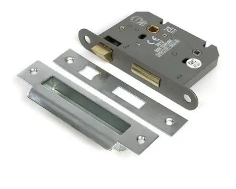 Click Here To Enlarge This Photo Of 51795 From the Anvil Satin Chrome 3" Heavy Duty Bathroom Mortice Lock