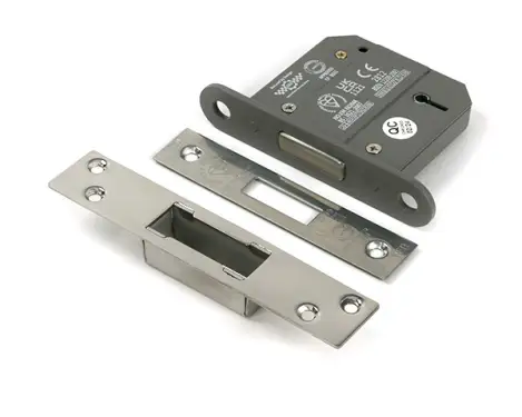 Click Here To Enlarge This Photo Of 51445 From the Anvil Polished Stainless Steel 3" 5 Lever British Standard Deadlock &lpar;Keyed Alike&rpar;