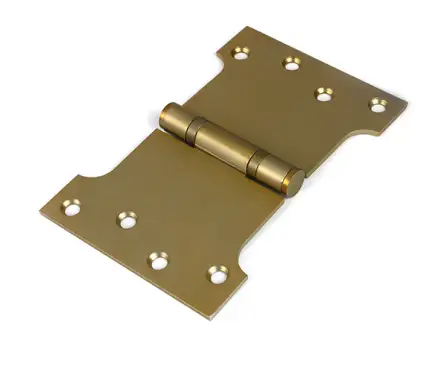 Click Here To Enlarge This Photo Of 51820 From the Anvil Satin Brass 4" x 4" x 6" Parliament Hinge &lpar;pair&rpar; ss