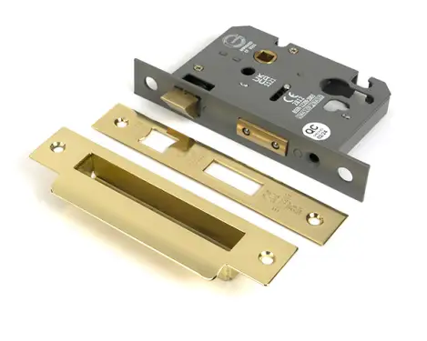 Click Here To Enlarge This Photo Of 51385 From the Anvil Polished Brass 3" Euro Profile Sashlock