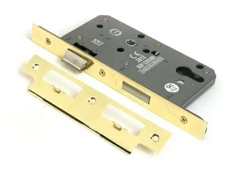 Click Here To Enlarge This Photo Of 51800 From the Anvil Polished Brass Euro Din Sashlock - 60mm Backset&sol;72mm Centres