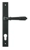 52080 From the Anvil Matt Black Reeded Slimline Lever Espag&period; Lock Set