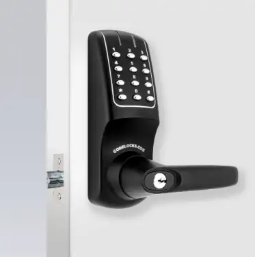 Click Here To Enlarge This Photo Of Codelocks CL5010 BK Heavy Duty Electronic Digital Lock with 60mm Tubular Latch&comma; Key Override & Code Free Option - Black