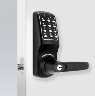 Codelocks CL5010 BK Heavy Duty Electronic Digital Lock with 60mm Tubular Latch&comma; Key Override & Code Free Option - Black