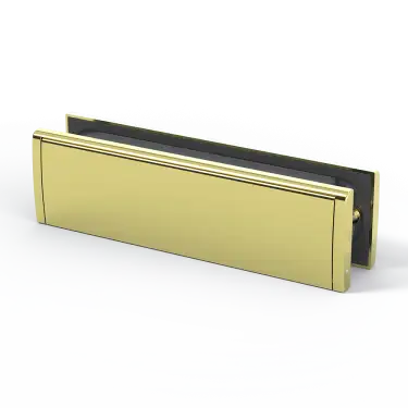Click Here To Enlarge This Photo Of RLP&period;PBPB - Rutland FRONTIER Collection TS008 Security Letterplate Set - Polished Brass