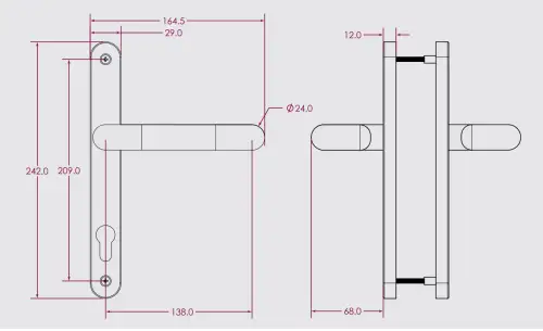 Click Here To Enlarge This Photo Of RH&period;RLB&period;WH - Rutland FRONTIER Collection 92mm Multipoint Lock Handle &lpar;SS304&rpar; White Powder Coated