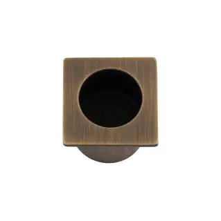 AW993AB - Alexander & Wilks Sliding Door Finger Edge Pull &lpar;Square&rpar;  - Antique Brass
