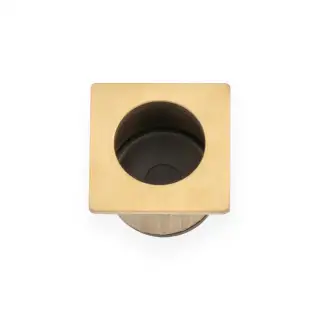AW993SBPVD - Alexander & Wilks Sliding Door Finger Edge Pull &lpar;Square&rpar;  - Satin Brass PVD