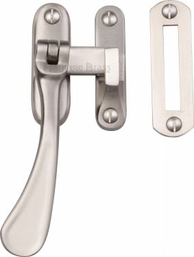 Click Here To Enlarge This Photo Of V1003 MP&sol;HP-SN Heritage Brass Casement Window Fastener Spoon Pattern Satin Nickel Finish